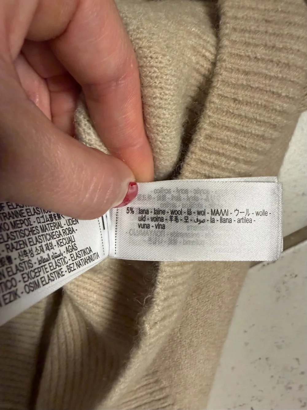 Zara | Wool Blend Crewneck Sweater in Cream | Sz XS (Fits like a S/M) - Picture 6 of 7